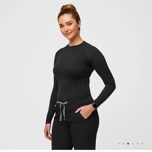 Figs Salta Seamless Longsleeve Underscrub Black Medium.